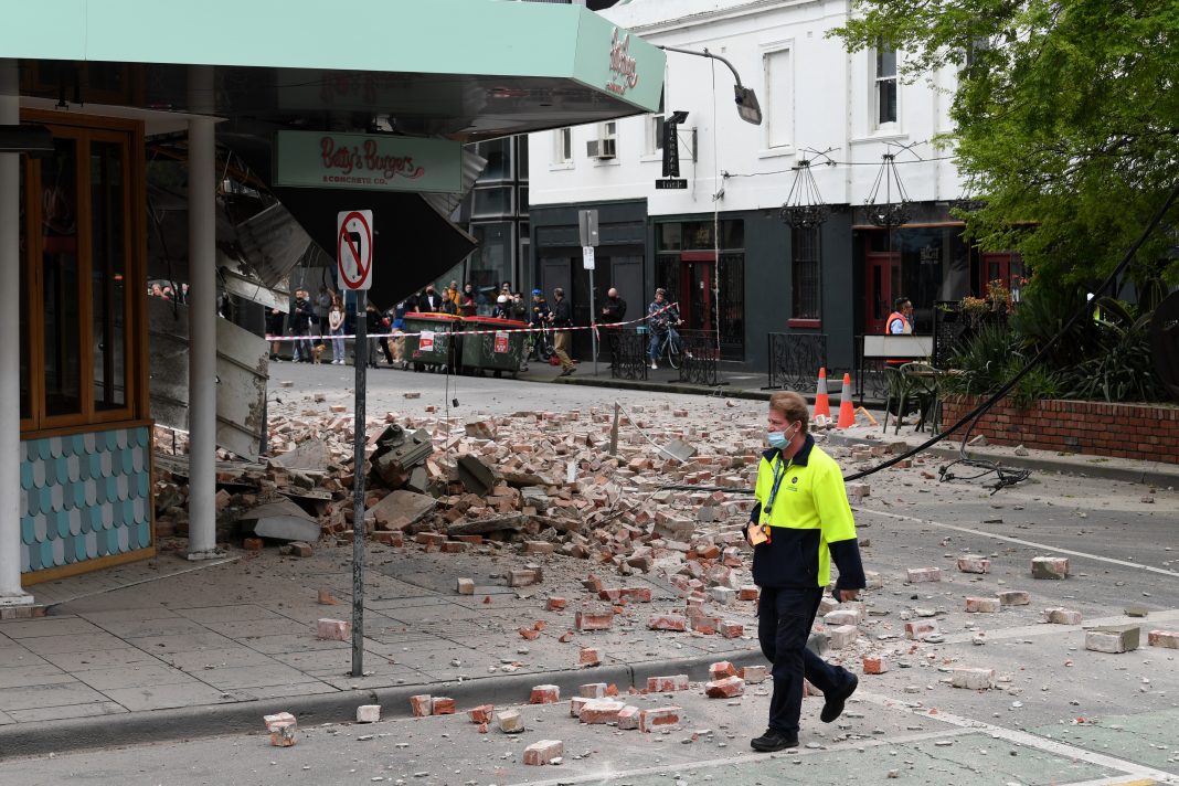 The earthquake that hit Melbourne caused extensive damage to Betty's Burgers on Chapel Street.