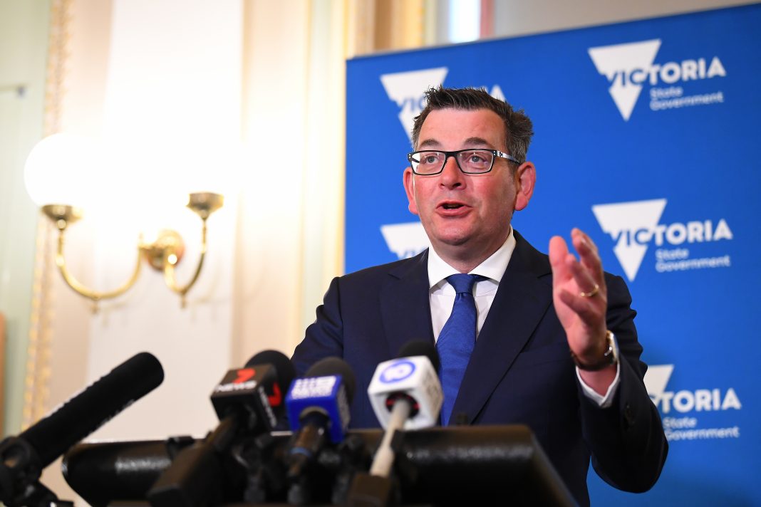 Dan Andrews says life will go back to normal for vaccinated Victorians, as restrictions are lifted. (James Ross/AAP PHOTOS)